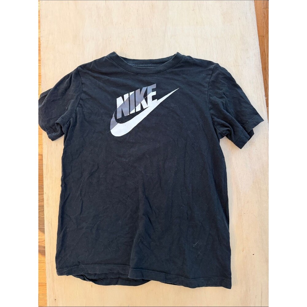 Nike Black T-Shirt with White Swoosh Logo